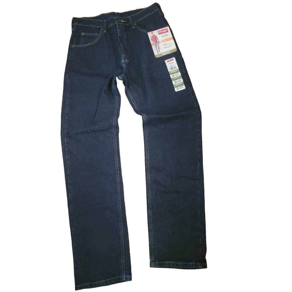 Wrangler Comfort Flex Waistband Regular Fit Jean - Men's Size Regular 32x34 Dark